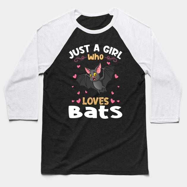 Just a Girl who Loves Bats Baseball T-Shirt by aneisha